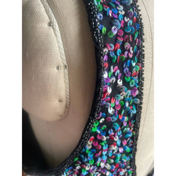 Vintage Stenay Rainbow Sequin Tank Sleeveless Beaded Going Out Size 10 - Picture 7 of 7